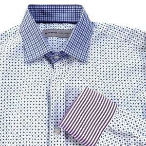 Etro Men’s Mixed Print Cotton Italian Dress Shirt Size 40